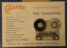 Collaro Tape Transcriptor Info Sheet Advertising Brochure 1960-70s H-2501