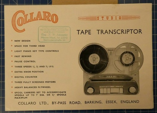 Collaro tape transcriptor info - collaro,