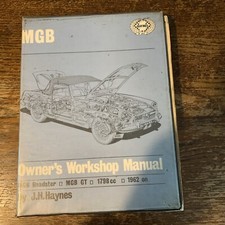 haynes manual MGB Owners Workshop Manual 1962 On. MGB Roadster/MGB GT/ 1798cc