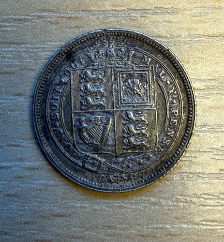 1887 silver sixpence queen - 1887, sixpence,