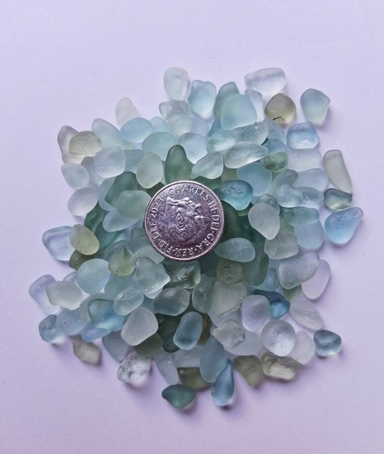 Tiny sea glass seafoam aqua - glass,