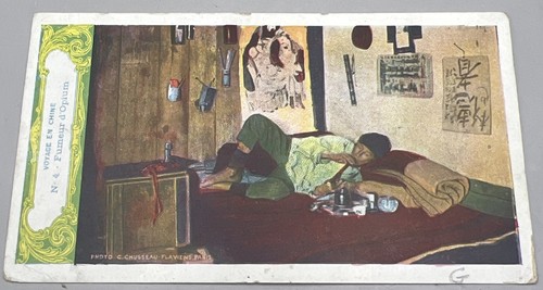 Chinese opium smoker post - opium, card