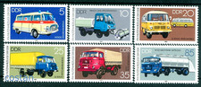 1982 IFA vehicles,ambulance,street sweeper,milk truck,travel bus,DDR,Mi.2744,MNH