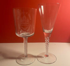 Bohemian Style Blown Glass Charles, Diana Wedding Goblet, with a Champagne Glass