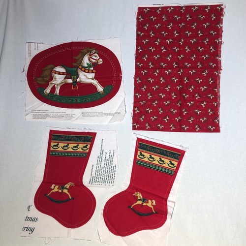 Rocking horse christmas fabric - christmas,