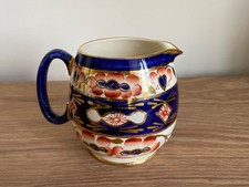 Vintage 1940's Sadler medium pitcher  jug Imari style cobalt blue & gold 