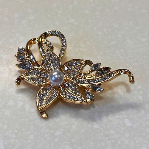 Gold tone floral - tone, &