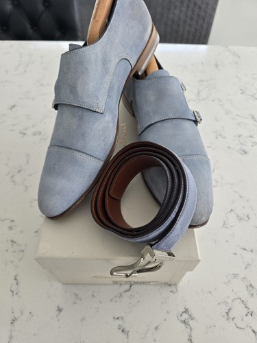 Santoni double buckle - santoni, blue