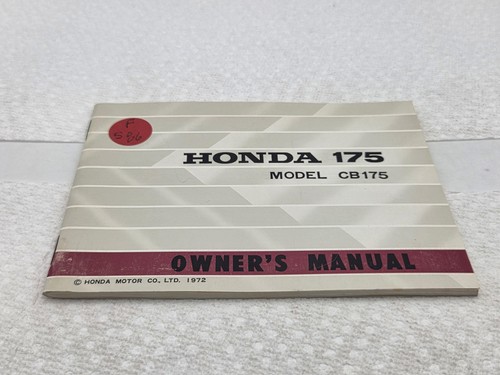 Honda 175 cb175 owner manual - cb175,