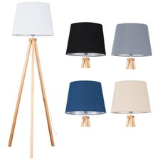 Tripod Floor Lamp Light Wood