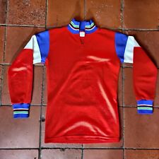 Hugh Porter Vintage Cycling Jersey UK S Zip Up Mod 1960’s 1970’s Red White Blue