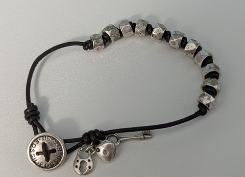 Fossil black leather - fossil, cord