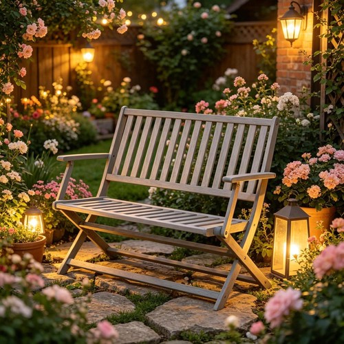 Foldable wooden garden - garden, bench
