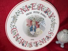 Merry Christmas Peter Rabbit 1992 wedgewood Frederick warne vintage plate