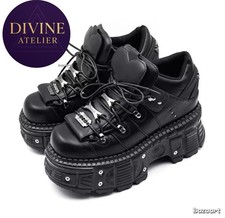 New Punk Style Women Shoes Lace-up Heel Height 6CM Platform Gothic Shoes