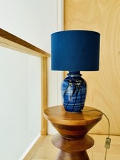 Studio Pottery Modernist Blue Abstract Lamp Base (Shade not included)