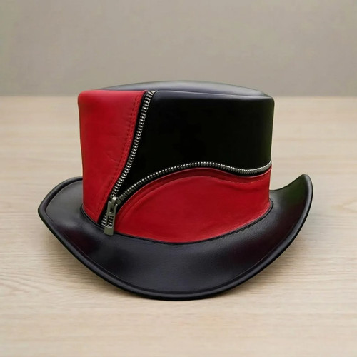 Red black steampunk - black, zipper
