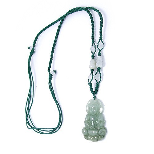 Jade guan yin necklace with - jade,