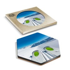 1 x Hexagon Coaster - Skiing