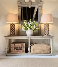 Large Console Hall Table / Sofa Table - Rustic Reclaimed Timber - Quiet Grey