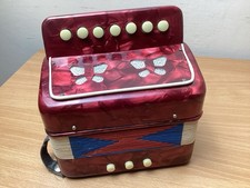 Mini Accordion Red Vintage Fully Working Musical Instrument
