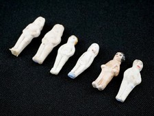 6 Victorian German Bisque Porcelain 25 mm's Frozen Charlotte 'Penny' Dolls set 6