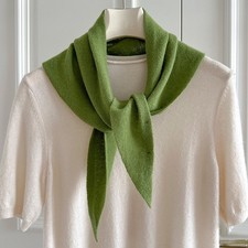 Green Wool Knitted Triangular Scarf Warm Shawl Triangle Knit Scarves Xmas Gifts
