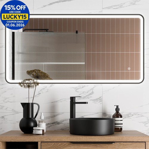 Large rectangular led mirror - led,