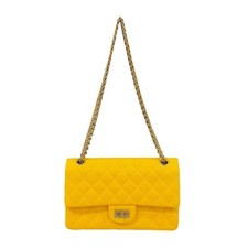 Chanel 2.55 Matelasse Shoulder Bag A37586 Yellow Women's CHANEL W Flap Chain