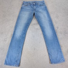 Levis 504 Jeans Mens W31 L34 Blue Denim Regular Straight Original Medium Stretch