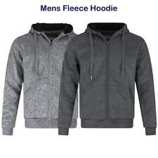 Mens Winter Hoodie Fleece Lined Full Zip with Adjustable Hood Jacket, XS to XL