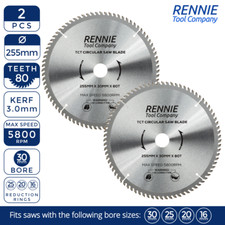 2 X  255mm x 80T  x 30mm TCT