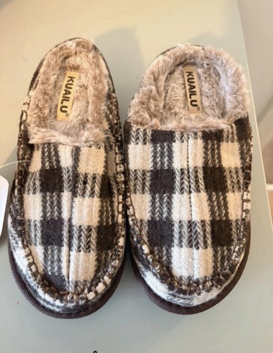 Kuailu mens slippers - fur, lined