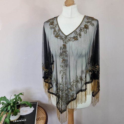 Vintage evening sheer beaded - evening,