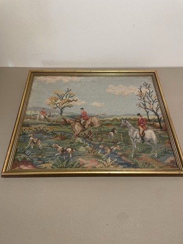 Vintage framed hunting - vintage, scene