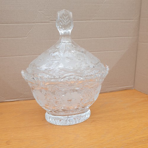 Vintage lead crystal etched - lead,