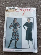 STYLE 4846: 1980s DRESS SIZE 10-14 SEWING PATTERN Complete