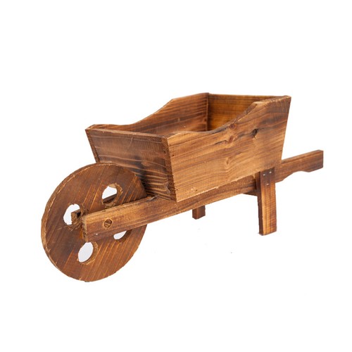 Wooden wheelbarrow planter - wooden,