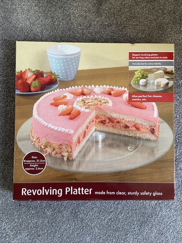 Clear glass revolving platter - glass,