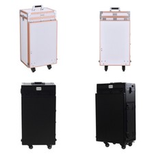 Rolling Manicure Table Nail Desk Travel Train Case Cosmetic Trolley w/ Bluetooth
