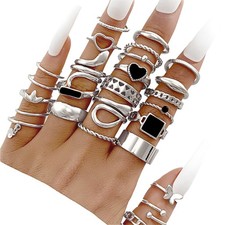 27x Women Silver Knuckle Rings