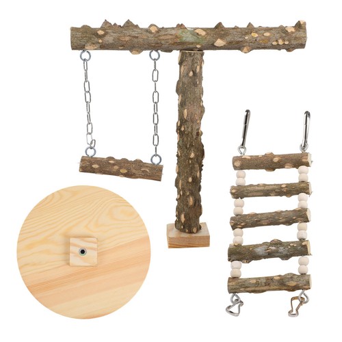Wood bird perch stand for - wood,
