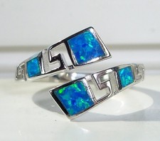 Blue Fire Opal Bypass Ring Lab