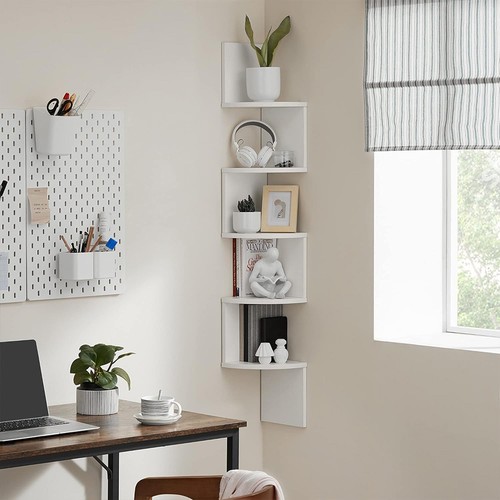Tier corner shelf white - 5-tier,