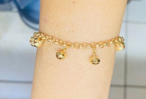 17k solid yellow gold - gold, dangle