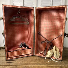 Vtg 1950s BLUE METAL DOLL TRUNK Locker Case METAL WARDROBE  by Cass Toys