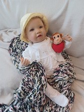 realistic Baby Doll W.H. 04 ADG Soft Body 22" Girl Clothes & Monkey Toy