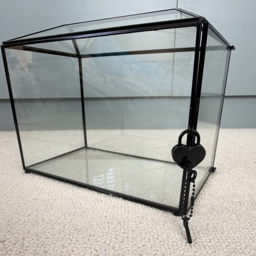Glass card box with - card, and