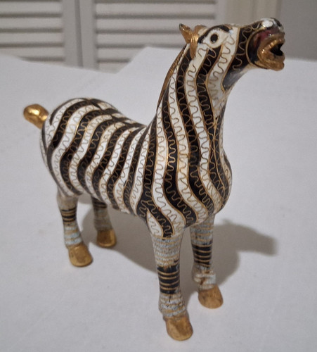 Vintage cloisonne zebra - vintage,