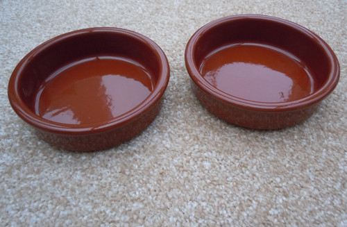 Pair terracotta tapas dishes - terracotta,